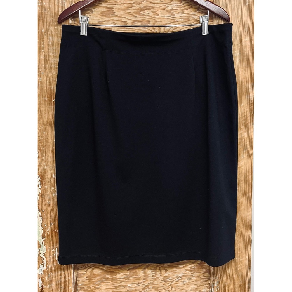 Eileen Fisher Pencil Skirt XL Black Italy Luxury Capsule Office Professional NEW